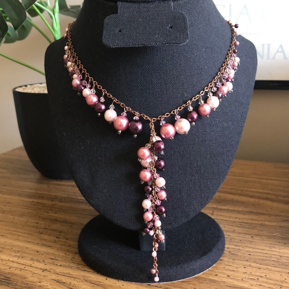 Source Unknown Jewelry - FABULOUS Waterfall Faux Colored Pearl Necklace